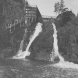 Dammen ved Fossing tresliperi som den var før ombyggingen i 1949