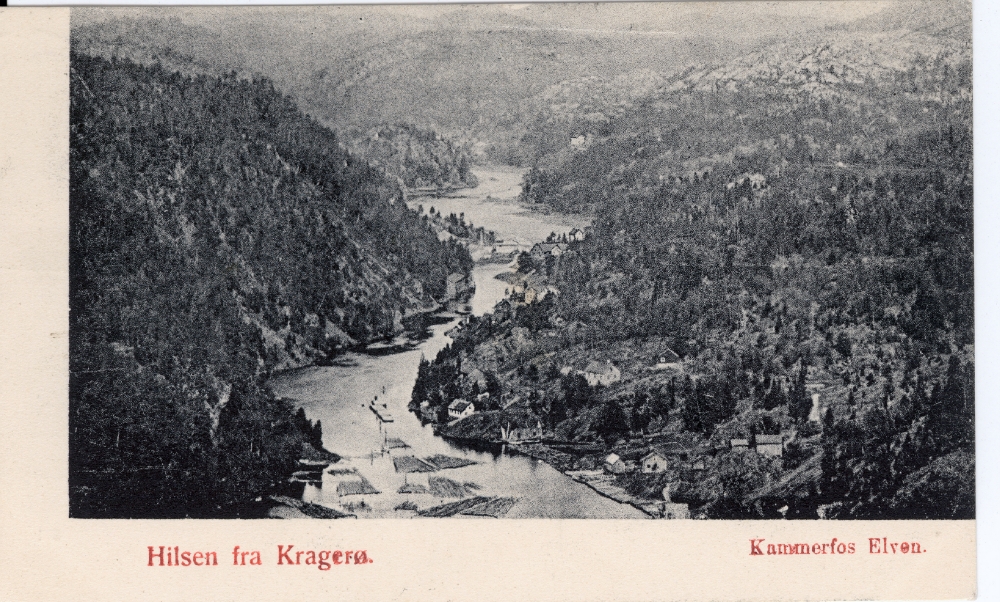 Kammerfos elven, Hilsen fra Kragerø 1907